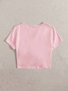 SHEIN EZwear Maglietta monocolore contorto