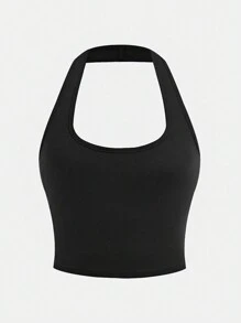 SHEIN Girlism Conjunto de 3 piezas para niña preadolescente: Camiseta de tirantes, Top corto de tirantes, Top sin tirantes - Negro - Ver 6