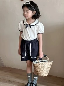 DAZY 2pcs/Set Young Girls Fall Outfits - White - View 4