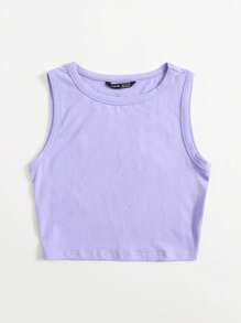 SHEIN EZwear Solid Crop Tank Top