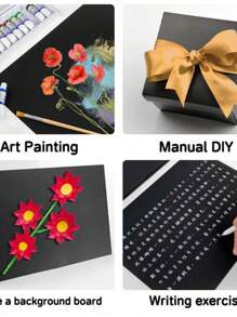 SHEIN 20 Blatt A4 Schwarze harte Pappe, verstärkte, spezielle Malpappe, DIY Handwerk Schüler-Deckblätter, Grußkarten- und Visitenkartenpappe, A3 Handwerkspappe, Album-Rückenpapier für den Schulanfang