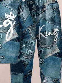 SHEIN KING Baby Boy Casual Loose Comfy Knit Soft Hoodie Sweater Set, Suitable For Autumn/Winter