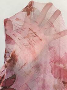 Celure 大码女式优雅高端精致法式及膝碎花修身鱼尾长裙，春季，情人节 - 粉色 - 查看 7