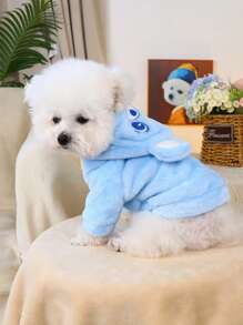 PETSIN 1 buah Baju Hoodie Bertelinga Beruang Lucu untuk Anjing/Kucing, Bahan Lembut dan Nyaman, Cocok untuk Anjing dan Kucing, Warna Biru - Biru - View 7