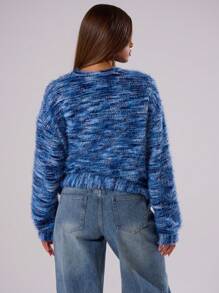 MUSERA Knit Oversized Crew Neck Jumper Spring Casual Y2k 90's Striped - Blue - View 2