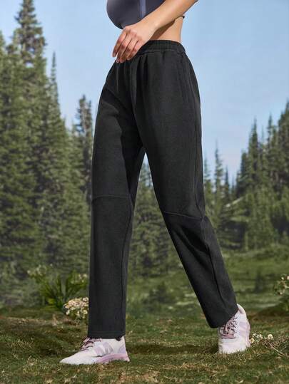 In My Nature 女士纯色松紧腰简约户外休闲裤