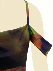 Chiquease 复古印花露肩美人鱼连衣裙，春夏长款女装