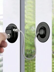 1 件黑色多功能儿童锁、橱柜门锁、窗户锁、冰箱锁、迷你冰箱锁、冷冻柜抽屉门、滑动门窗锁、防坠落窗锁（带限制器）圣诞节礼物赠送、返校