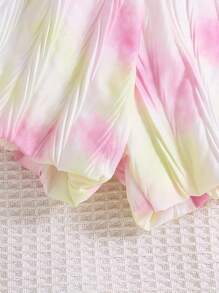 2pcs/Set Girls Tie Dye Print Overall Shorts & Tank Top Sets,Stylish Summer Outfit For Matching Family Vacation,Little Young Girl Clothing Summer Sets - Multicolor - View 4