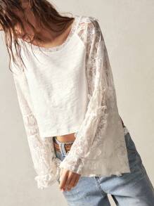 Bohemela Knit Colorblock Boat Neck Flare Long Sleeve Loose Crop Top For Women - Multicolor - View 5