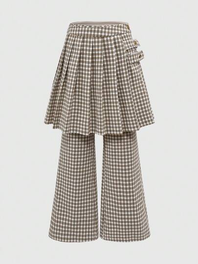 J-Fashion Pantalon long femme 2 en 1 style patchwork rétro Y2K