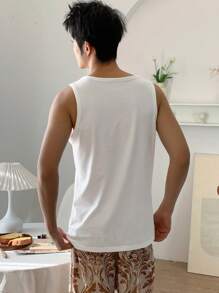 DAZY Men's Summer Solid White Slim-Fit Undershirt - White - View 2