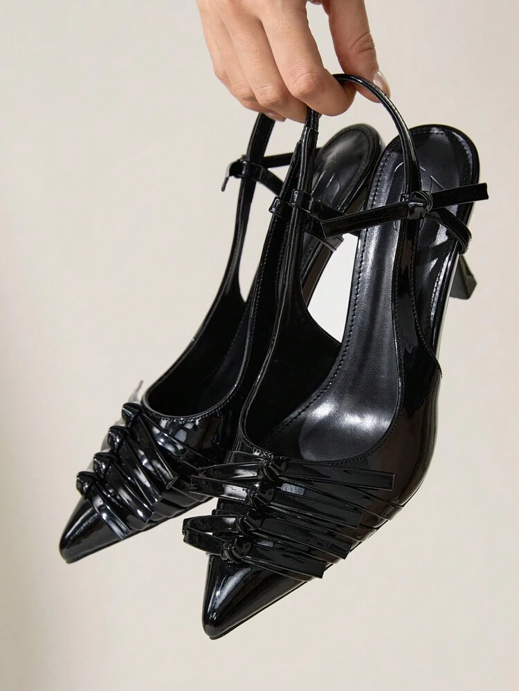 CUCCOO CHICEST 女性用 尖った つま先 リボン スティレットヒール、エレガントでシックなハイヒールパンプス、春の カジュアル、通勤、フォーマル、ウェディング、デート、パーティーに