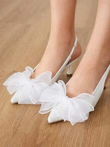 CUCCOO HITCHD Elegant Pointed Toe Thin Heel Women's High Heel Pumps, Versatile Spring Shoes Spring Break Easter - White - View 3