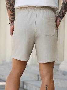 Manfinity Homme Pantalones cortos casuales de hombre de unicolor con cordón a la cintura