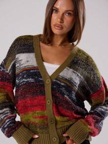 MUSERA 对比条纹针织开衫 - 彩色 - 查看 5