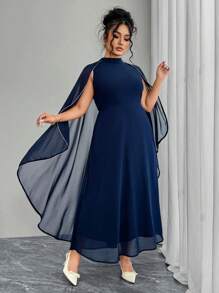 Modelyn Plus Size Elegant Office Commuter Long Sleeve Dress