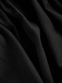 SHEIN MOD Đầm dài hở lưng màu đen cỡ lớn có tay áo mây, viền xòe, váy dự tiệc trang trọng - màu đen - Xem 4