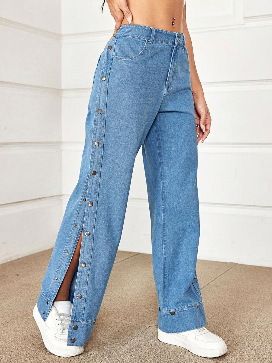 Breezaya Women Front Button Pocket Casual Denim Jeans, Everyday Wear