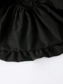 SHEIN Young Girls Knit Roundneck Patchwork Woven Lantern Hemline Dress, Elegant Long Sleeve Cake Dress With Safety Shorts Inside, Suitable For Autumn And Winter, Red For Christmas, Party Wear, Daily Wear School Daily, Birthday Dress, Princess Dress, Mom And Daughter & Sisters Matching