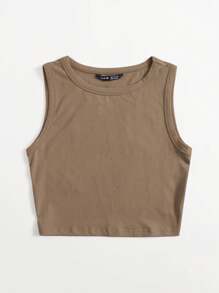 SHEIN EZwear Solid Crop Tank Top
