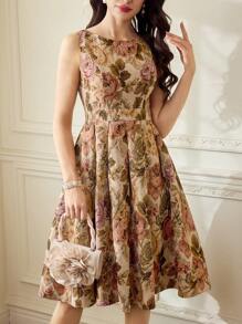 Vintamour Vestido de mujer vintage y elegante, vestido sin mangas de brocado para vacaciones, conjunto de verano para mujer, vestido de graduación, vestidos de cumpleaños para mujer, vestidos de verano para mujer, vestidos formales para mujer, vestidos para mujer, conjuntos de cumpleaños elegantes para mujer, vestido de invitada de boda, vestido de verano para mujer, vestidos elegantes para mujer, ropa de iglesia para mujer, vestido de vacaciones, ropa de verano para mujer, atuendo de crucero, vestidos para mujer, vestidos de fiesta y graduación para mujer, vestidos de primavera para mujer
