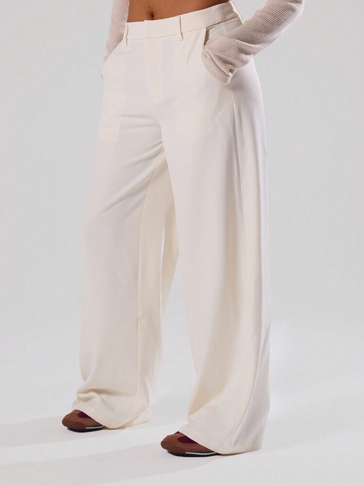 MUSERA Loose Fit Tailored Dress Pants Summer Elegant Holiday Cute Work Office Fall Autumn Back To School Office Work Casual - Cream - View 4