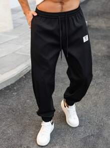 Manfinity Homme 男士字母印花抽绳腰及踝休闲裤