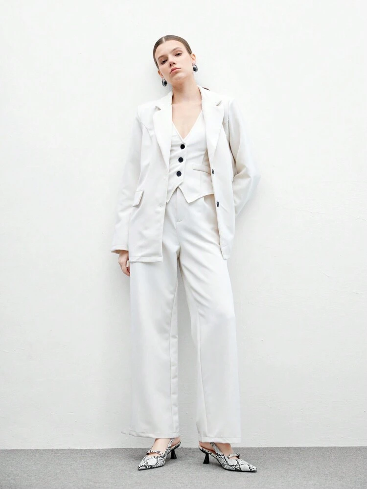 CUCCOO BIZCHIC Women's Spring/Summer New Strap Buckle Hollow Pointed Stiletto Mid Heel Commuting Practical Black & White Snake Print PU Leather Pumps Spring Shoes Spring Break Easter For Christmas Spring Shoes