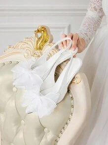 CUCCOO HITCHD Elegant Pointed Toe Thin Heel Women's High Heel Pumps, Versatile Spring Shoes Spring Break Easter - White - View 7