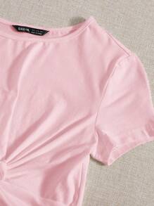 SHEIN EZwear Maglietta monocolore contorto