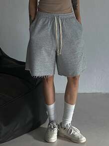 DAZY Women's Elastic Waist Casual Loose Fit 5/3 Length Shorts, Summertime