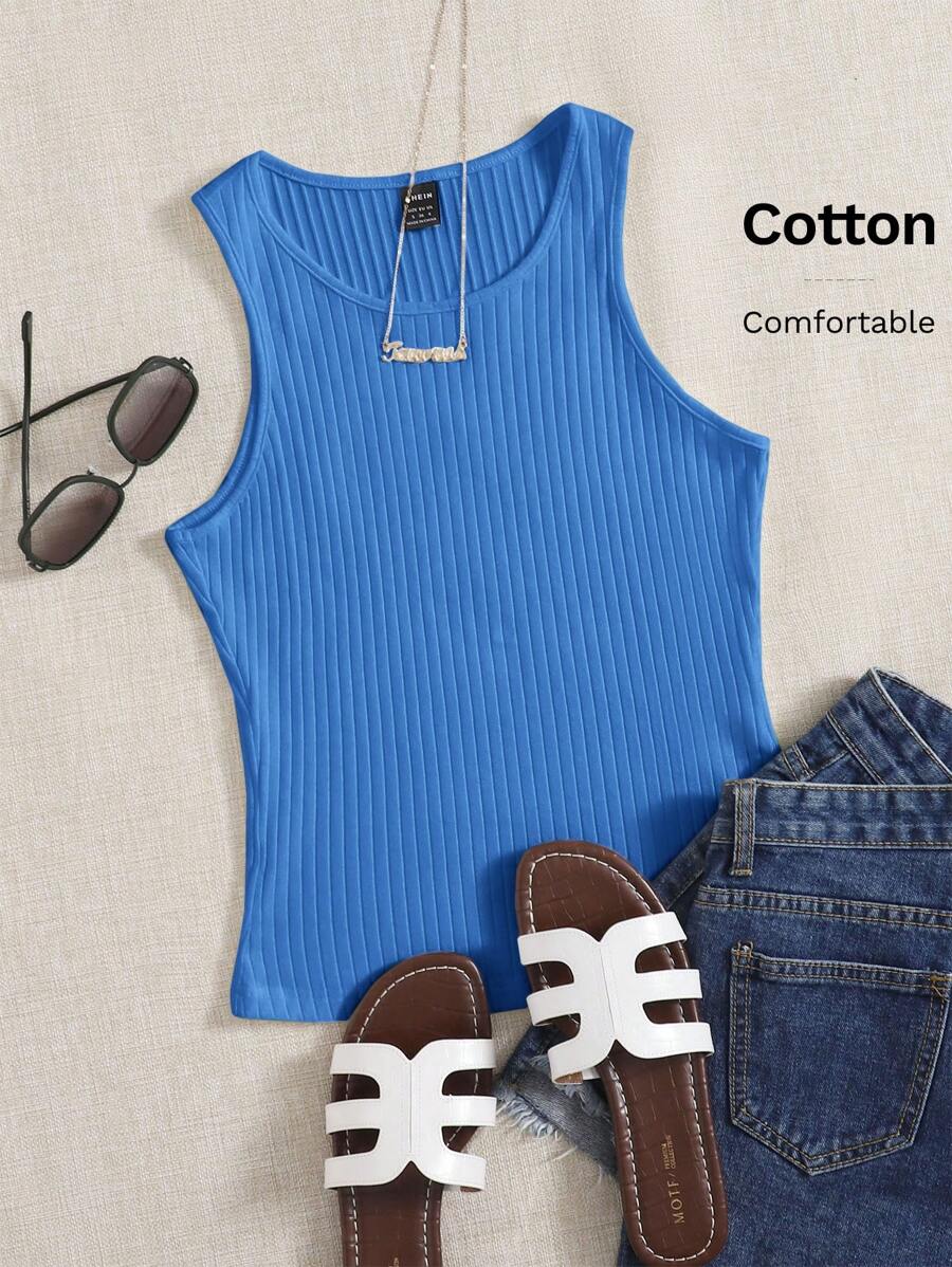 SHEIN EZwear Tank Top mit Rippenstrick