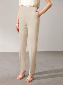 MOTF PREMIUM PRESS CREASE SLANT POCKET SUIT PANTS,BUSINESS CASUAL WOMAN - Apricot - View 3