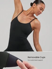 GLOWMODE 26英寸featherfit™ U形背部束腹口袋可調節連身衣,輕支撐低衝擊瑜伽工作室