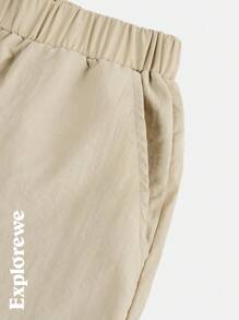 SHEIN 2 pièces Ensemble veste à capuche zippée et pantalon à imprimé lettres manches longues pour adolescentes - Kaki - Voir 5