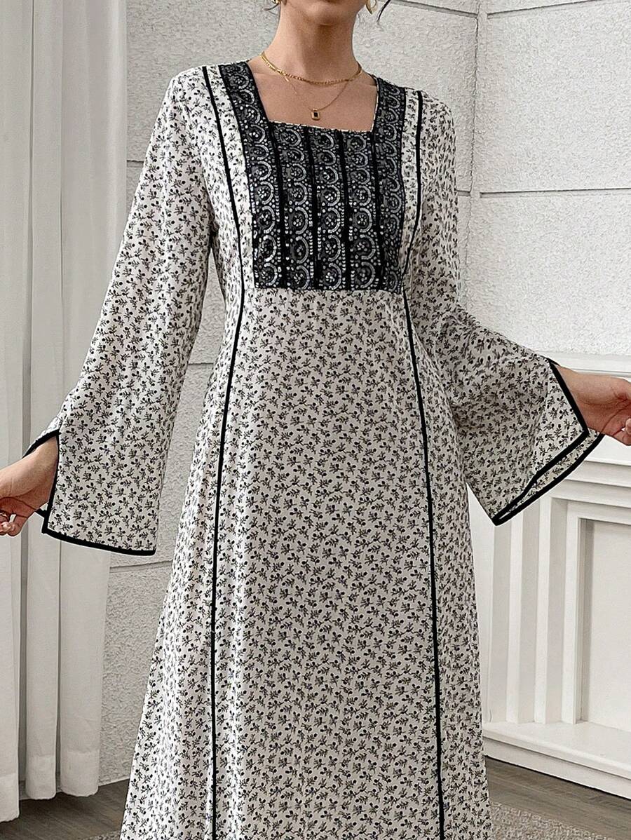 Yasmyna 女士土耳其长袍和阿拉伯传统长裙 - 黑色 - 查看 1