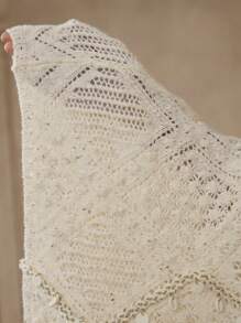 MOTF PREMIUM OPEN KNIT FLARE SLEEVE TOP - Apricot - View 15