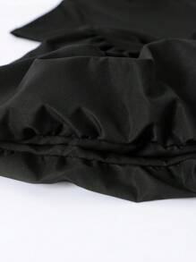 SHEIN Young Girls Knit Roundneck Patchwork Woven Lantern Hemline Dress, Elegant Long Sleeve Cake Dress With Safety Shorts Inside, Suitable For Autumn And Winter, Red For Christmas, Party Wear, Daily Wear School Daily, Birthday Dress, Princess Dress, Mom And Daughter & Sisters Matching