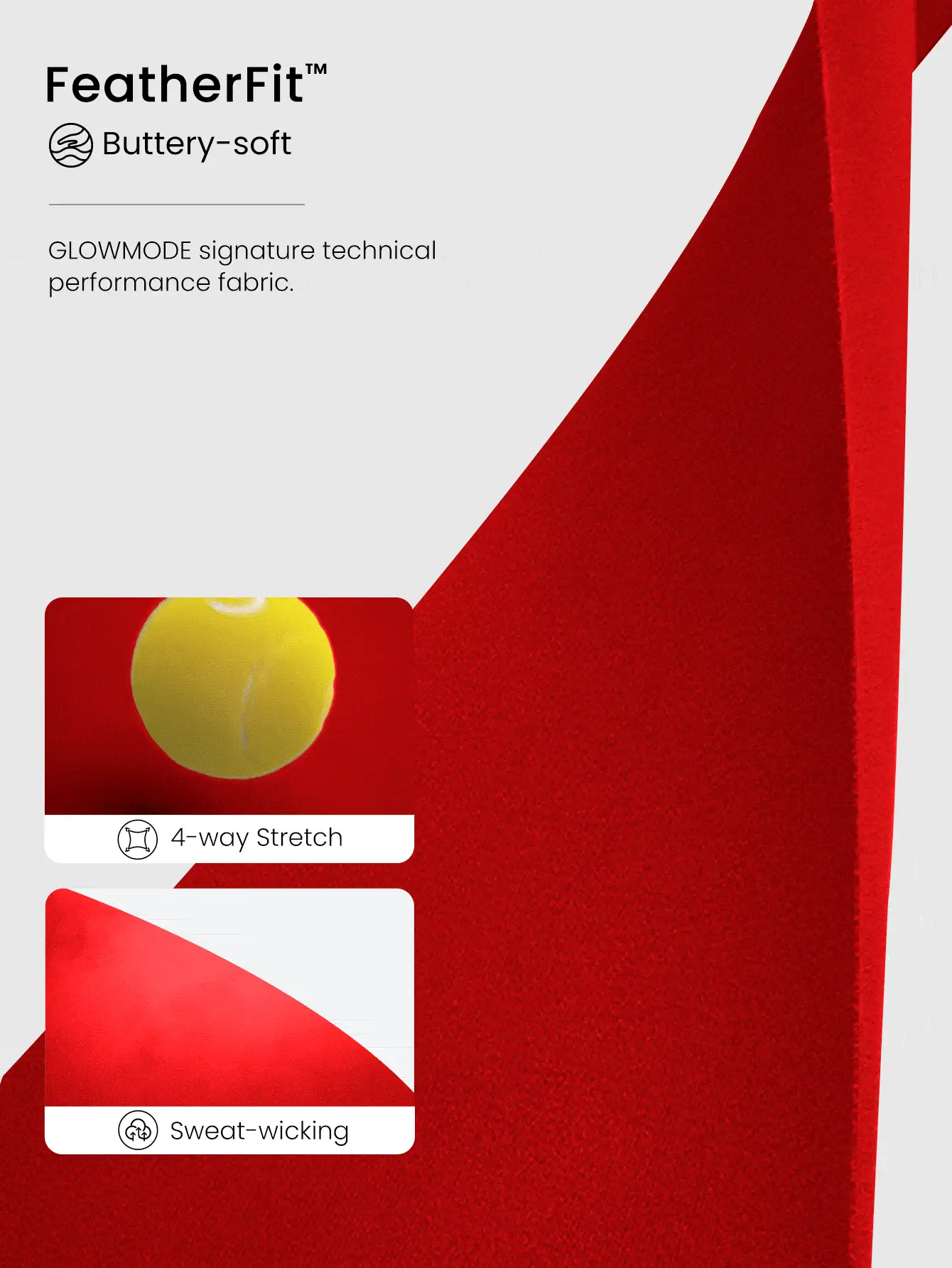 GLOWMODE FeatherFit™ T-Neck Racerback Tank Top Light Support Low Impact Yoga Studio - Fiery Red - View 4