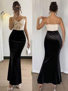 Calvaya Vestido elegante y sexy con tirantes 3D con estampado floral