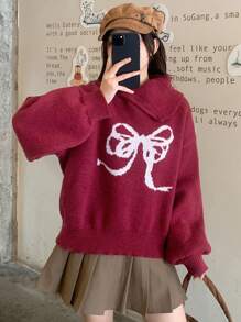 DAZY Women's Loose Fit Casual Solid Color Sweater, New Arrival Autumn Hoodie - Purple - View 2