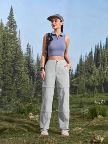 In My Nature Women's Casual Solid Color Detachable Hiking Pants