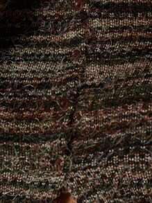 MUSERA Striped Textured Button Front Long Sleeve Tee Casual Summer - Multicolor - View 6