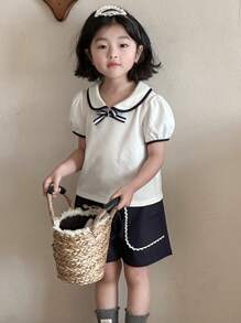 DAZY 2pcs/Set Young Girls Fall Outfits - White - View 1