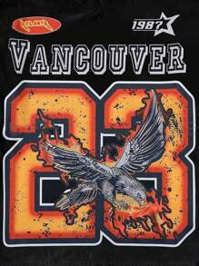 SHEIN Bolty Tween Boys' Casual Minimalist Graphic Number 23 Print Round Neck Short Sleeve T-Shirt, Suitable For Summer - Black - View 3