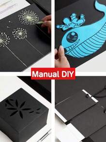 SHEIN 20 Blatt A4 Schwarze harte Pappe, verstärkte, spezielle Malpappe, DIY Handwerk Schüler-Deckblätter, Grußkarten- und Visitenkartenpappe, A3 Handwerkspappe, Album-Rückenpapier für den Schulanfang