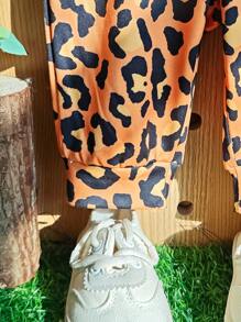SHEIN Bộ áo liền quần cho bé trai 1 tuổi, kiểu dáng thường ngày, dễ thương, in hình động vật hoạt hình báo đốm, in khẩu hiệu sinh nhật, chất liệu vải dệt kim mềm mại, thích hợp chụp ảnh kỷ niệm sinh nhật, mùa xuân/hè. - trái cam - Xem 6