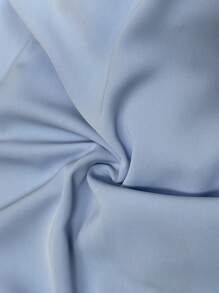 SHEIN Clasi Đầm đỏ tía cổ chữ V giản dị cho kỳ nghỉ cỡ lớn - Màu xanh lam - Xem 5
