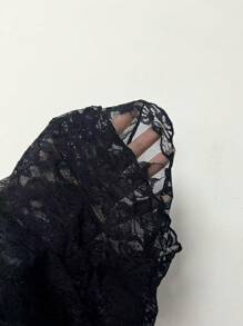 EgrlEra Lace One-Shoulder Women Blouse (Random Cutting) Y2K Outfit  - Black - View 5